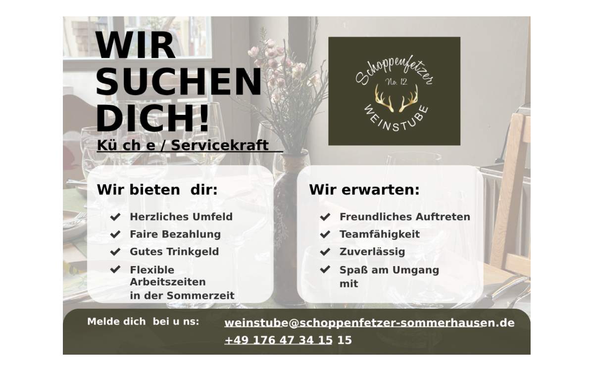 Servicekräfte Weinstube m/w/d