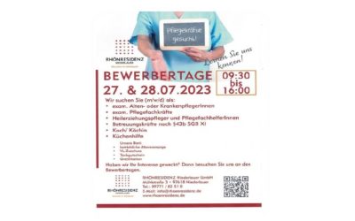 Zur Verstärkung unseres Teams – Fach- und Unterstützungskräfte