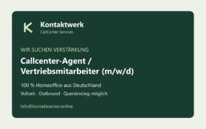 Callcenter-Agent / Vertriebsmitarbeiter Outbound (m/w/d) – Homeoffice