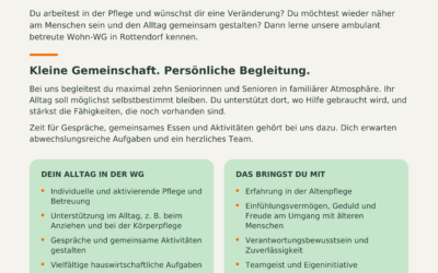 PFLEGE OHNE FLURMARATHON. Dein neuer Arbeitsplatz in Rottendorf.